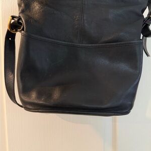 Vintage 90s coach bleecket bucket bag black glove tanned supple leather